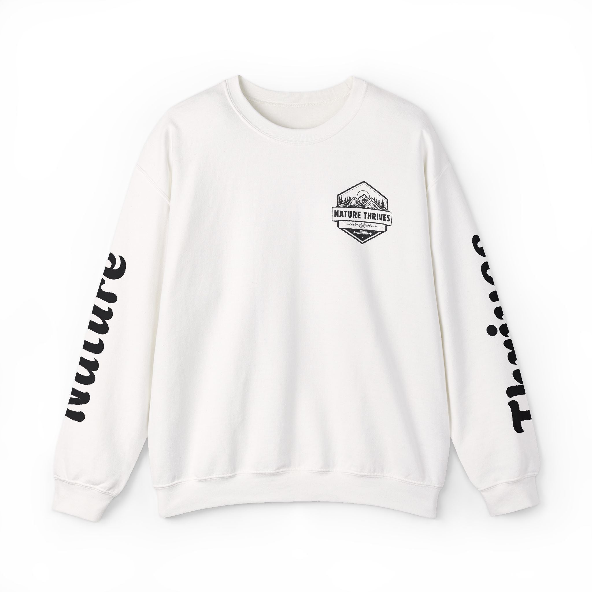 Nature Thrives Crewneck Sweatshirt — Outdoor Adventure Graphic Pullover