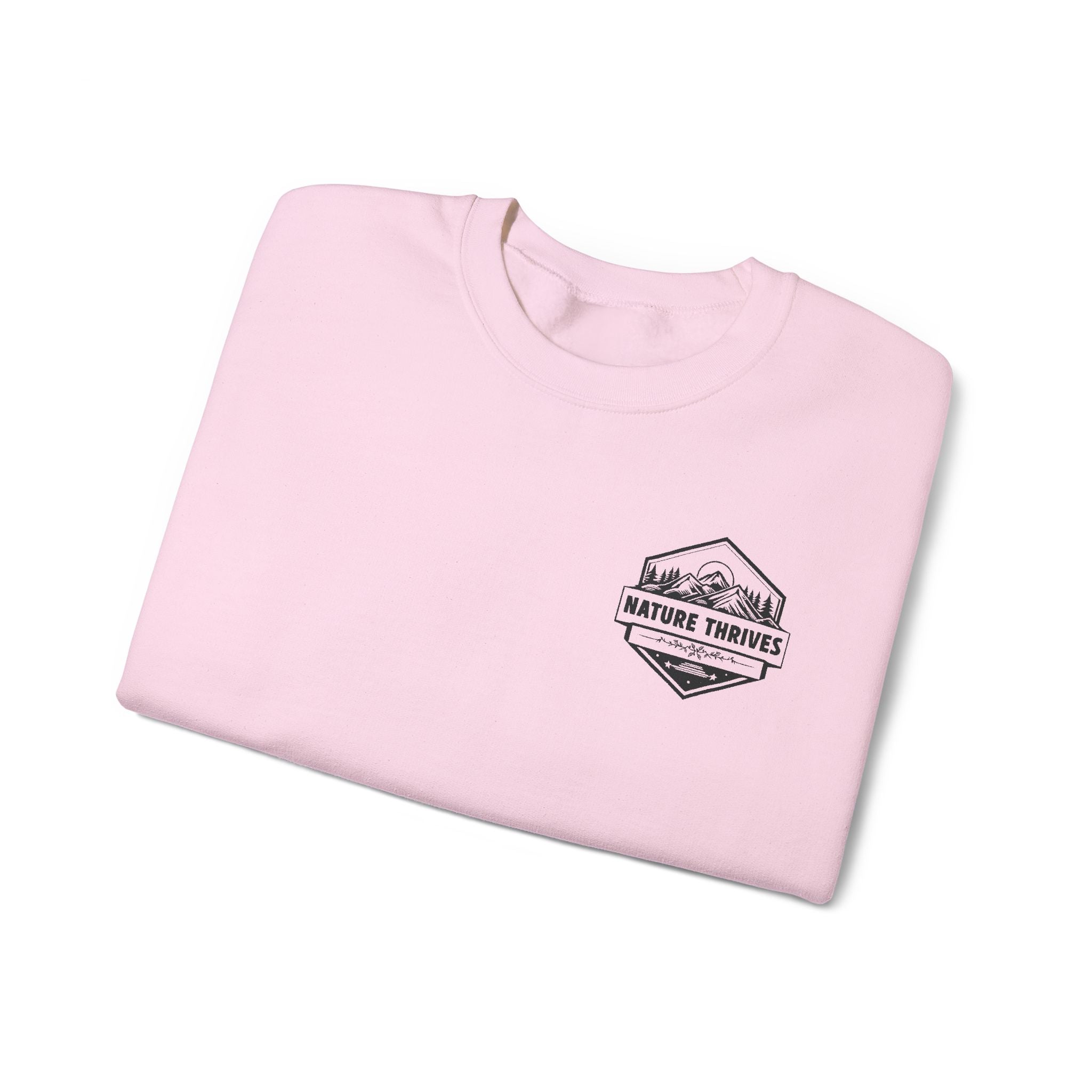 Nature Thrives Crewneck Sweatshirt — Outdoor Adventure Graphic Pullover