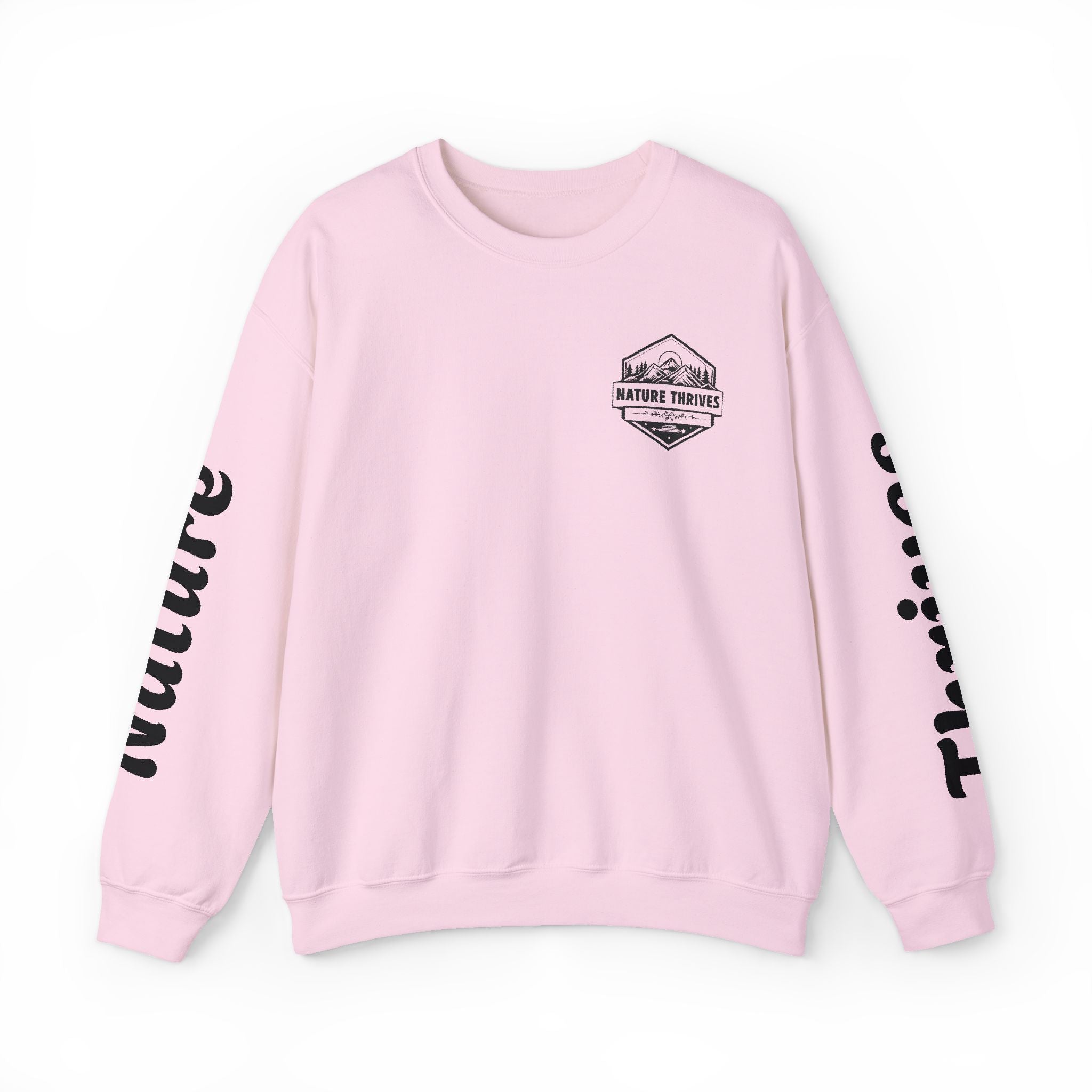 Nature Thrives Crewneck Sweatshirt — Outdoor Adventure Graphic Pullover